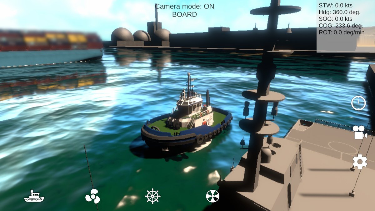 Stern tug seen from on board the frigate